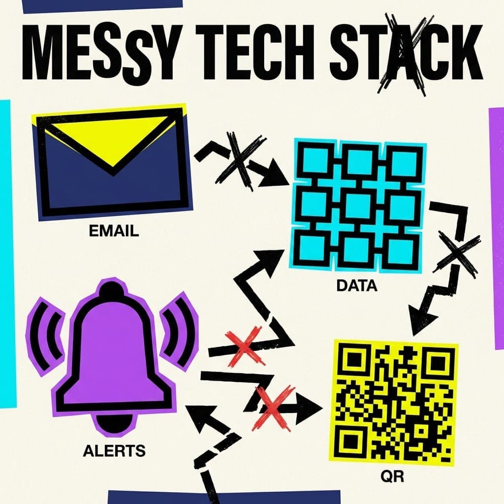 Messy Tech Stack Diagram